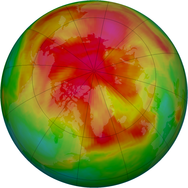 Arctic ozone map for 28 March 1986